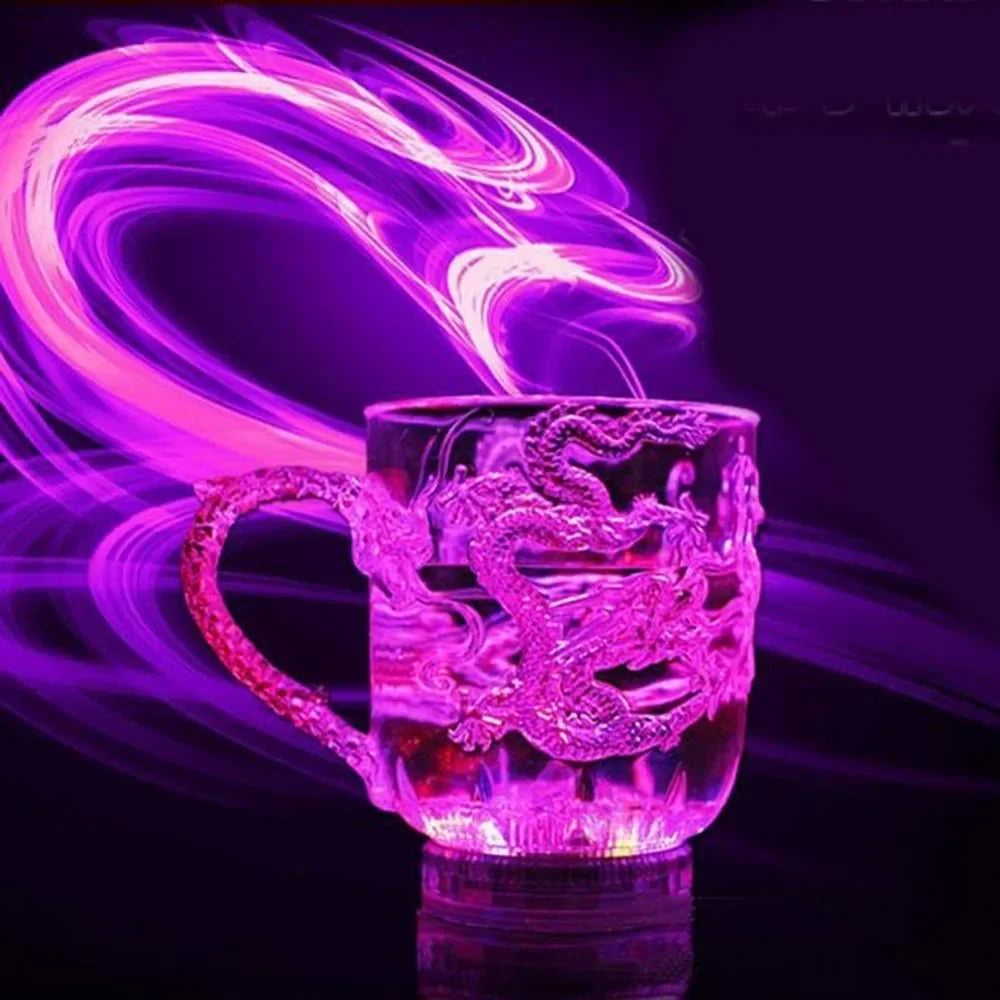 Skorter | 1 piece color changing luminous LED dragon mug water activated lights beer coffee milk tea wine whiskey bar cup travel creative gift