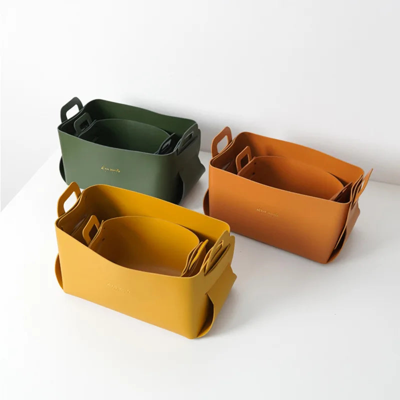 Skorter | Faux leather storage baskets