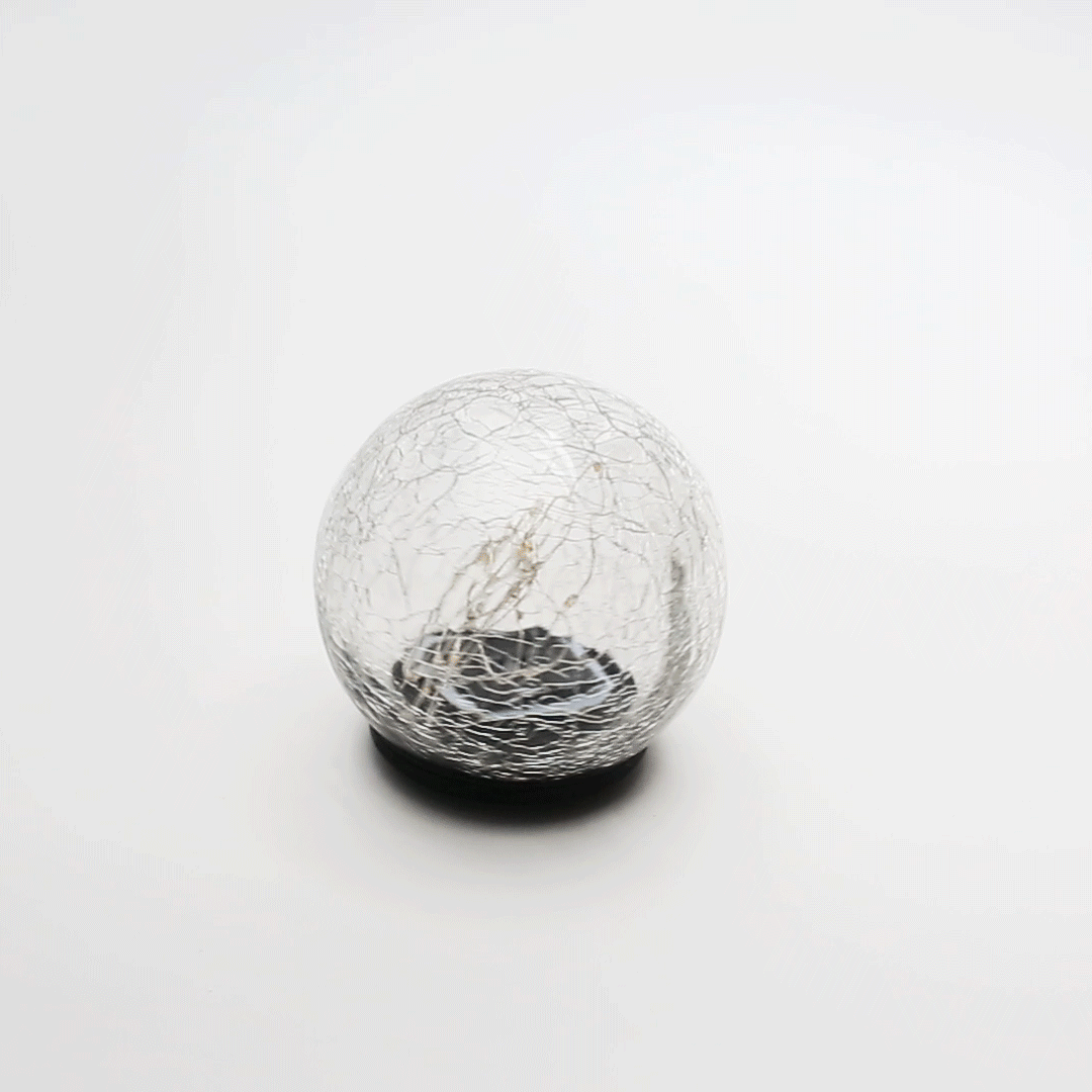 Skorter | Solar-powered crushed glass ball LED stake lamp
