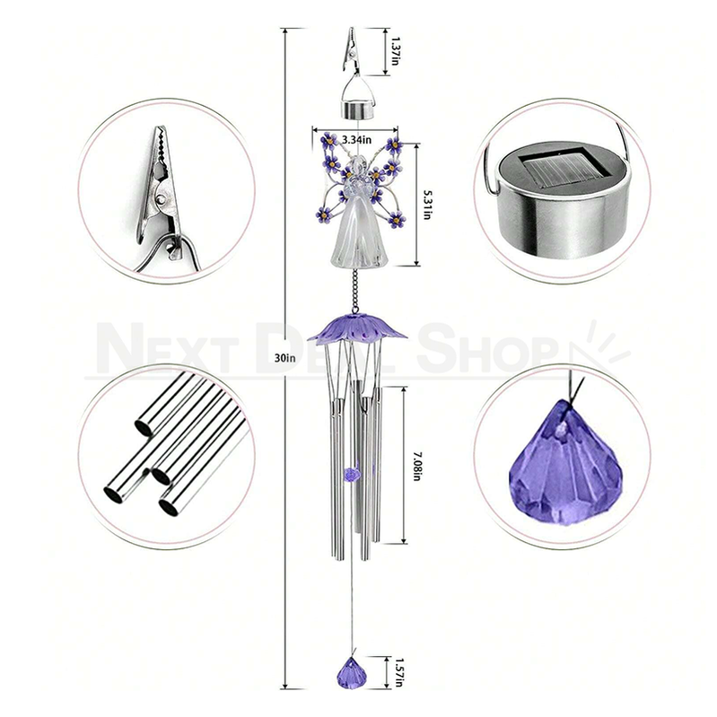 Skorter | Solar Powered Hanging Angel Wind Chime