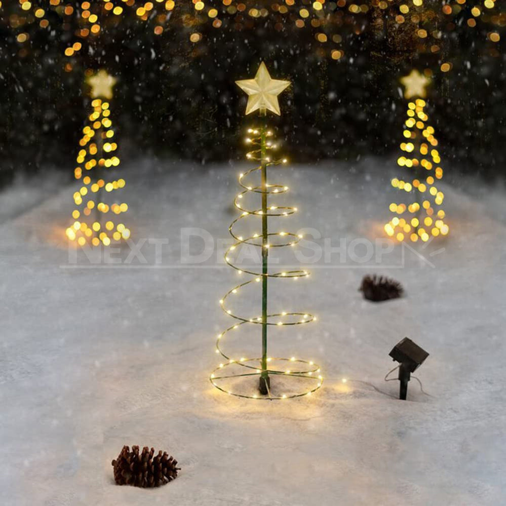 Skorter | Solar Powered LED Spiral Christmas Lights with Star (1.96 ft)