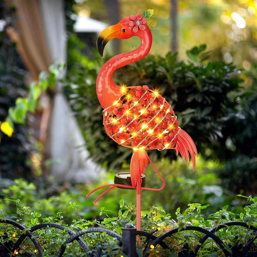 Skorter | Solar Powered Metal Flamingo Stake Light