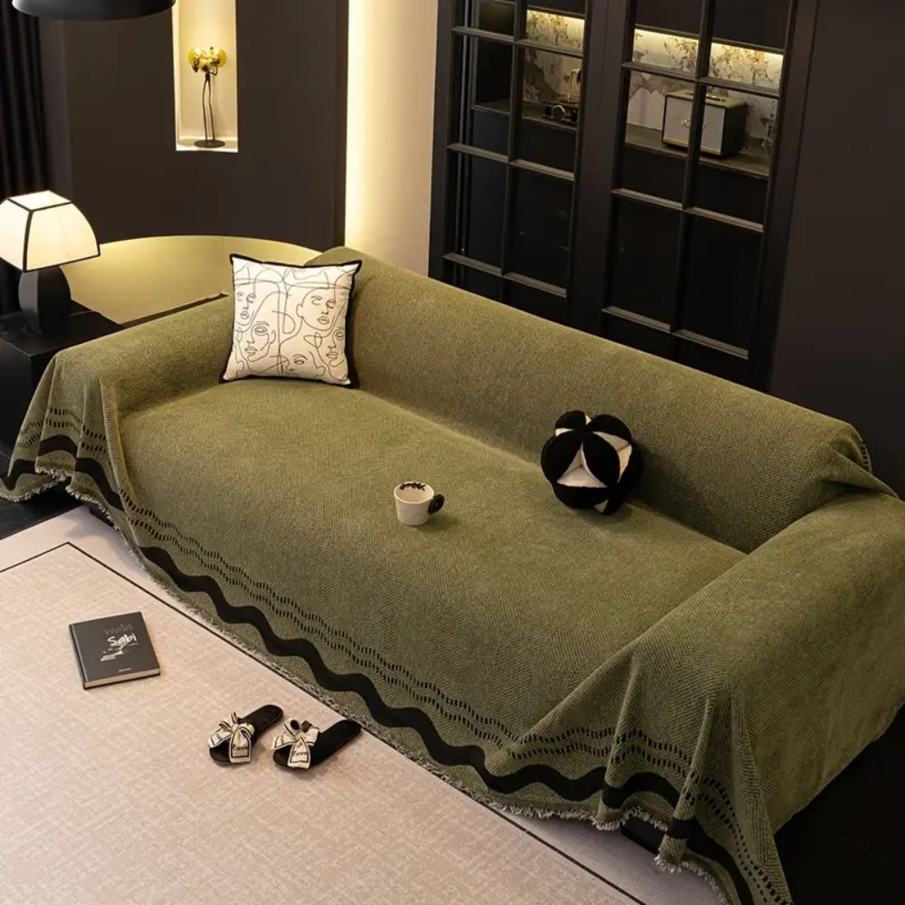 Skorter | Sora Line Tasseled Sofa Cover