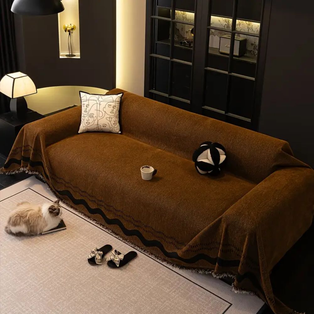 Skorter | Sora Line Tasseled Sofa Cover