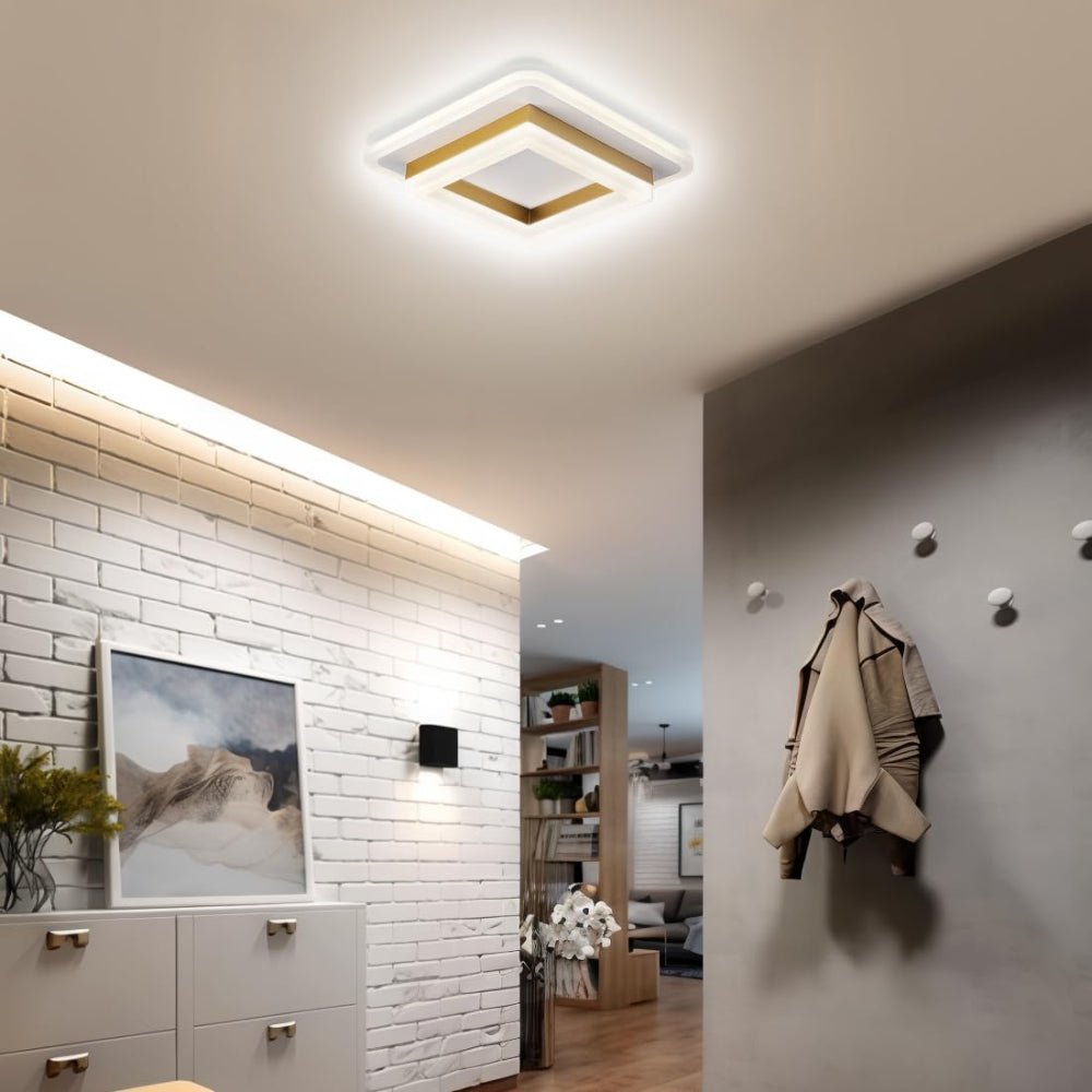 Skorter | Slim Square Modern LED Ceiling Light – Minimalist Flush-Mount for Soft Ambient Lighting