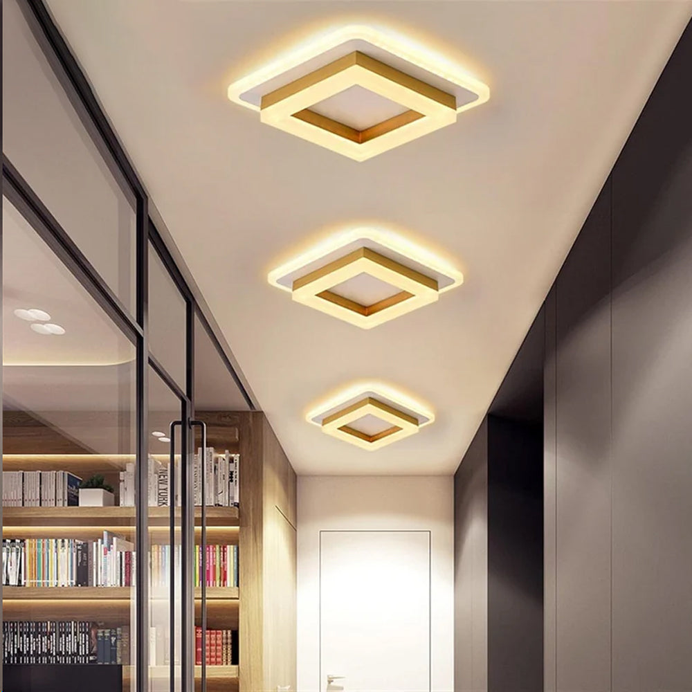Skorter | Slim Square Modern LED Ceiling Light – Minimalist Flush-Mount for Soft Ambient Lighting