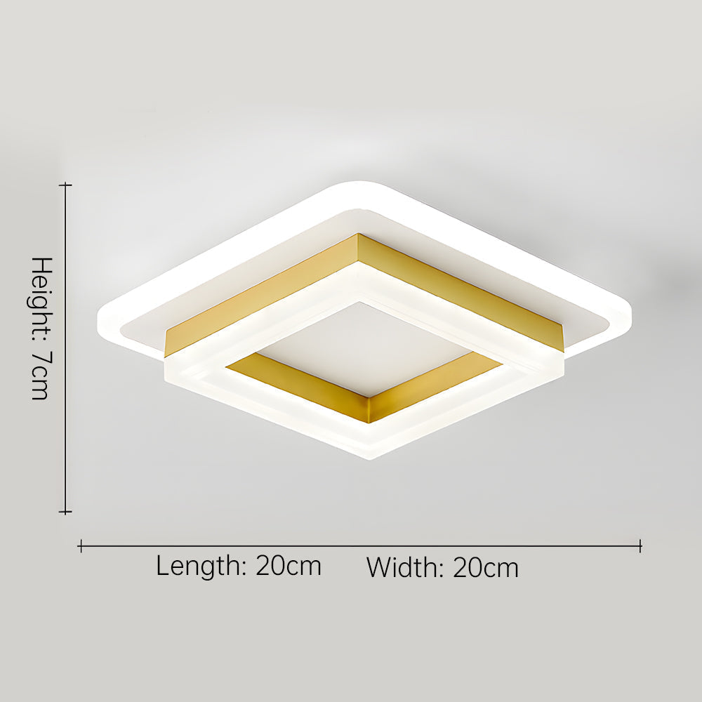 Skorter | Slim Square Modern LED Ceiling Light – Minimalist Flush-Mount for Soft Ambient Lighting
