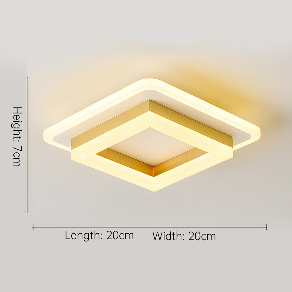 Skorter | Slim Square Modern LED Ceiling Light – Minimalist Flush-Mount for Soft Ambient Lighting