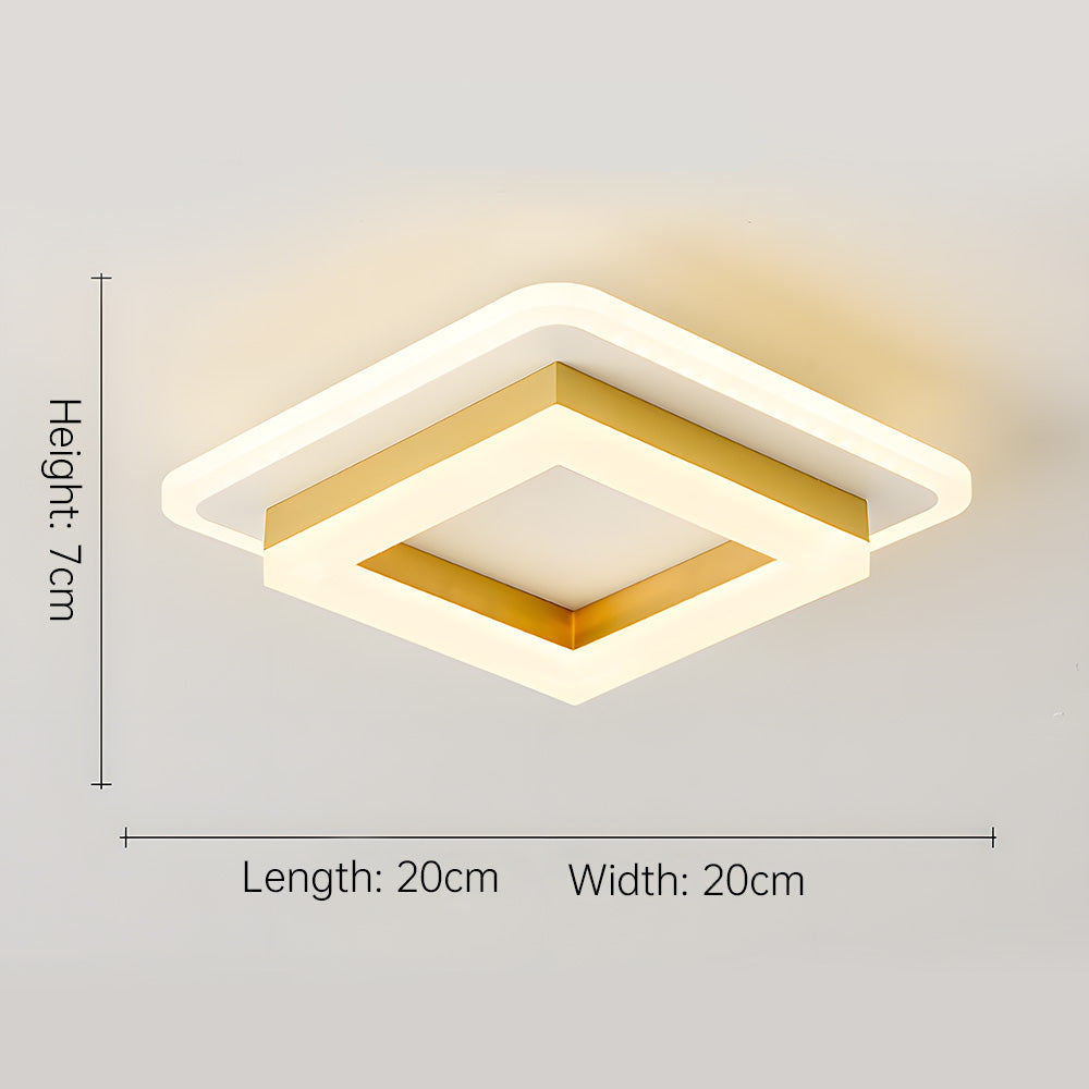 Skorter | Slim Square Modern LED Ceiling Light – Minimalist Flush-Mount for Soft Ambient Lighting