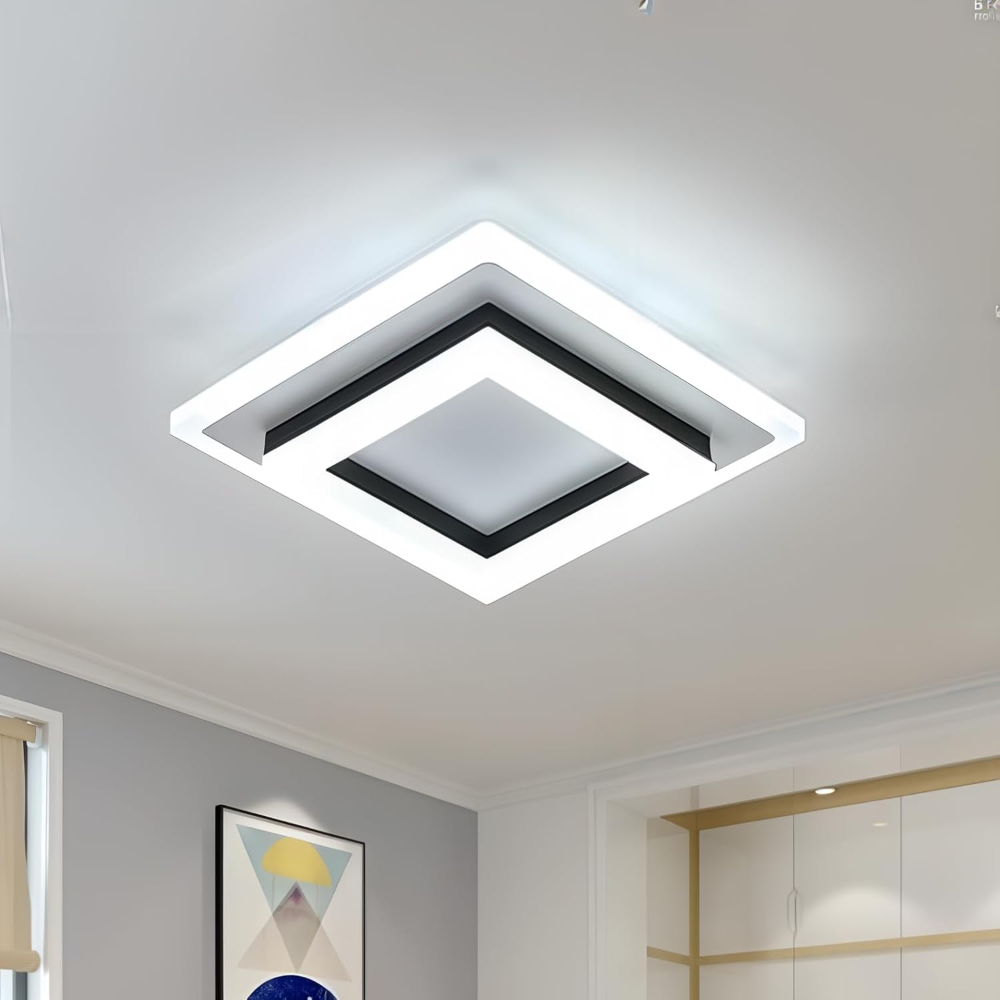 Skorter | Slim Square Modern LED Ceiling Light – Minimalist Flush-Mount for Soft Ambient Lighting