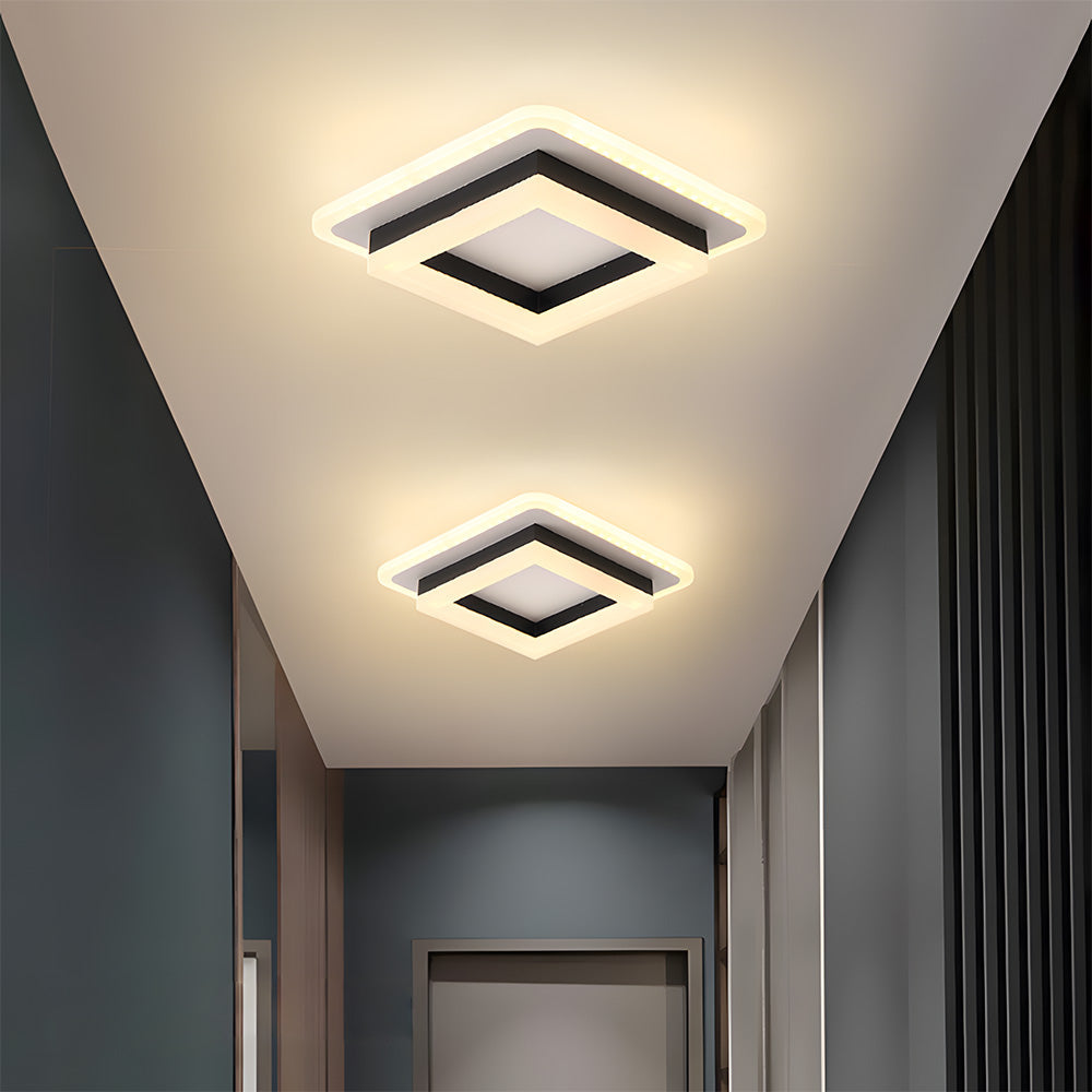 Skorter | Slim Square Modern LED Ceiling Light – Minimalist Flush-Mount for Soft Ambient Lighting