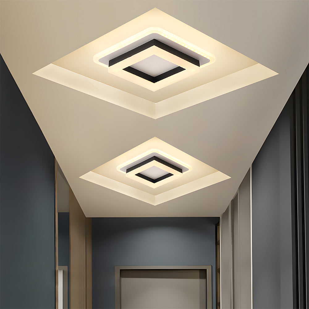 Skorter | Slim Square Modern LED Ceiling Light – Minimalist Flush-Mount for Soft Ambient Lighting