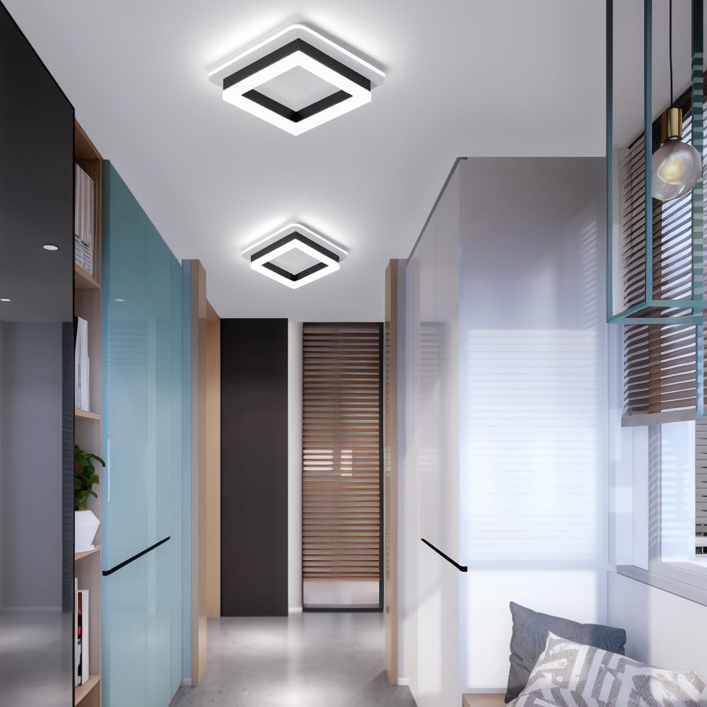 Skorter | Slim Square Modern LED Ceiling Light – Minimalist Flush-Mount for Soft Ambient Lighting