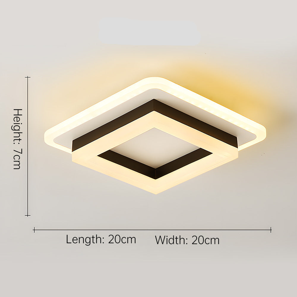 Skorter | Slim Square Modern LED Ceiling Light – Minimalist Flush-Mount for Soft Ambient Lighting