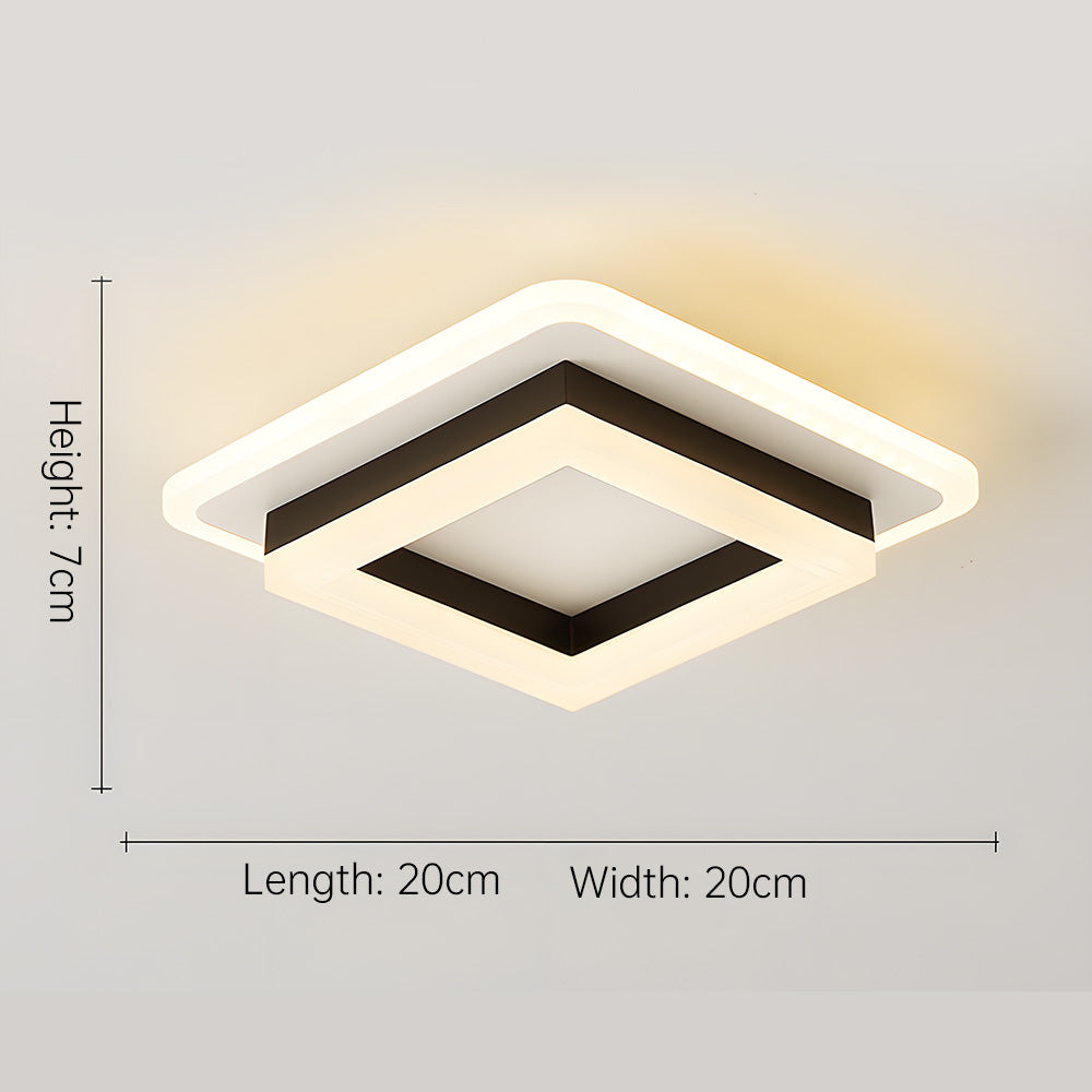 Skorter | Slim Square Modern LED Ceiling Light – Minimalist Flush-Mount for Soft Ambient Lighting