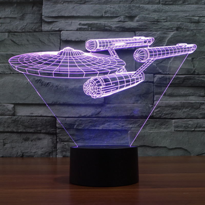 Skorter | Lumora 3D Star Trek Enterprise Ship LED Lamp - Multicolor optical illusion light