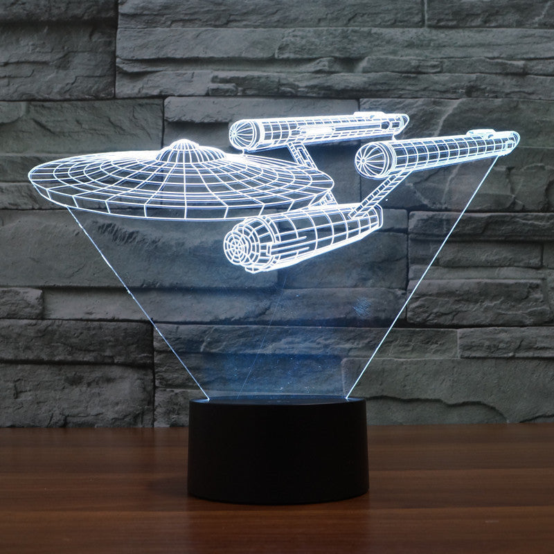 Skorter | Lumora 3D Star Trek Enterprise Ship LED Lamp - Multicolor optical illusion light