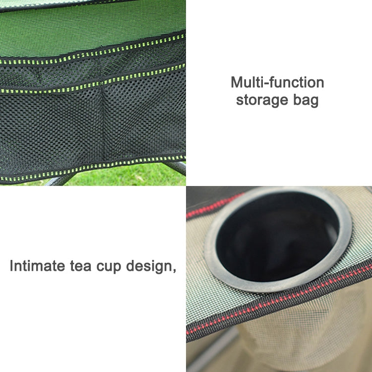 Skorter | Portable Outdoor Folding Recliner Wild Fishing Camping Leisure Stool Stainless Steel Folding Beach Chair Furniture(Black Khaki)
