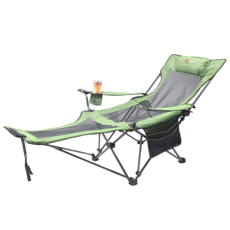 Skorter | Portable Outdoor Folding Recliner Wild Fishing Camping Leisure Stool Stainless Steel Folding Beach Chair Furniture(Green)