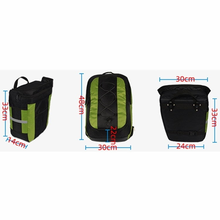 Skorter | Mountain Bike Bicycle Rear Shelf Bag Camel Bag(Black Green)