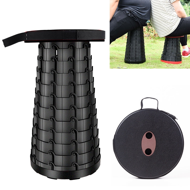 Skorter | Outdoor Portable Folding Telescopic Plastic Stool Camping Fishing Garden Stool(Black)