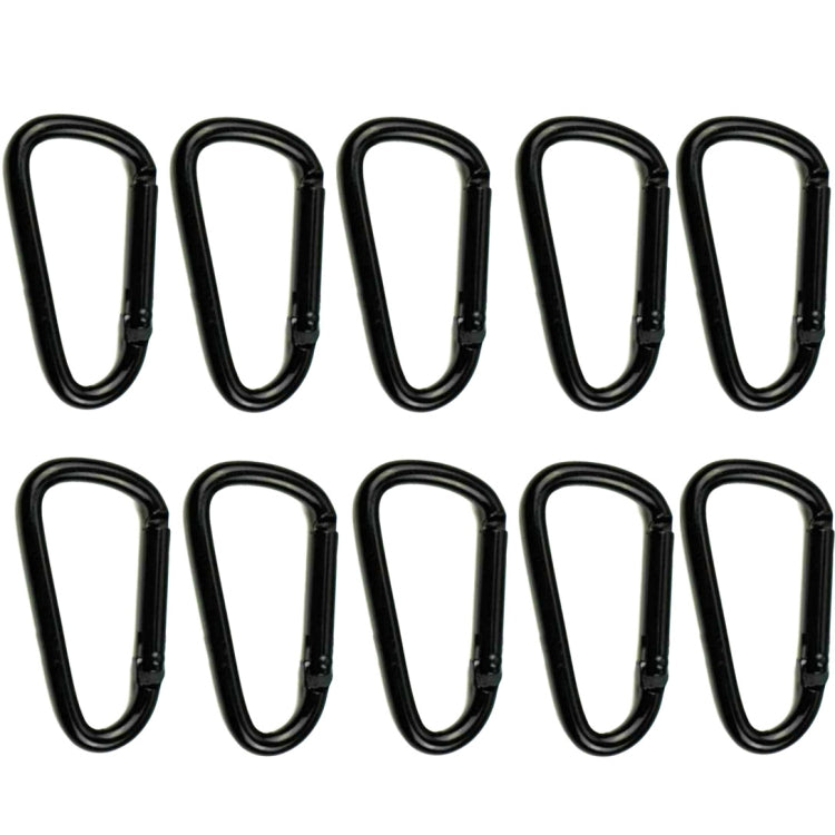 Skorter | 10 PCS D-shaped Aluminum Carabiner Outdoor Hanging Buckle Water Bottle Buckle(Black)