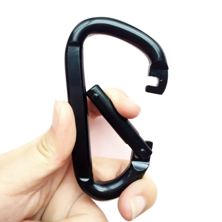 Skorter | 10 PCS D-shaped Aluminum Carabiner Outdoor Hanging Buckle Water Bottle Buckle(Black)