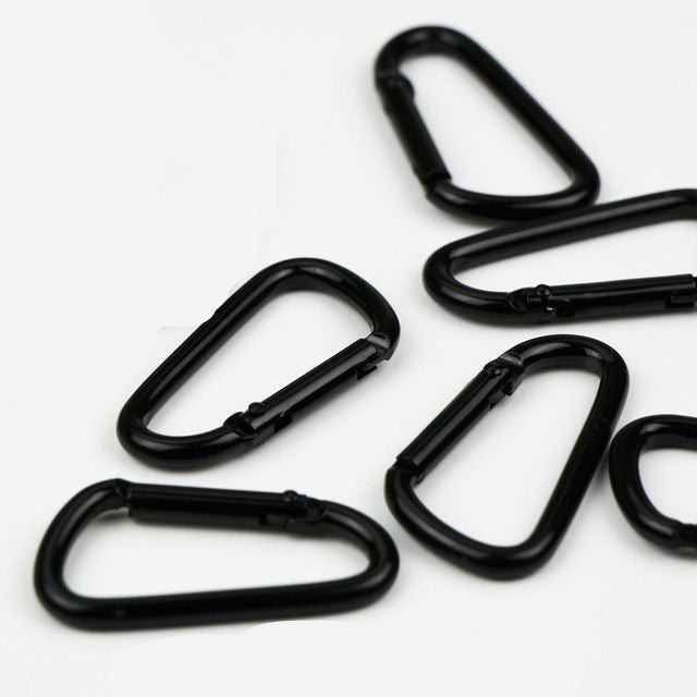Skorter | 10 PCS D-shaped Aluminum Carabiner Outdoor Hanging Buckle Water Bottle Buckle(Black)