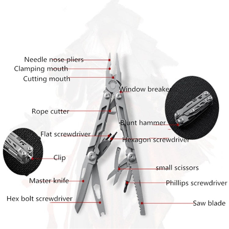 Skorter | 14 in 1 Multifunctional Pliers Folding Combination EDC Gadget Camping Survival Equipment Universal Tool Pliers