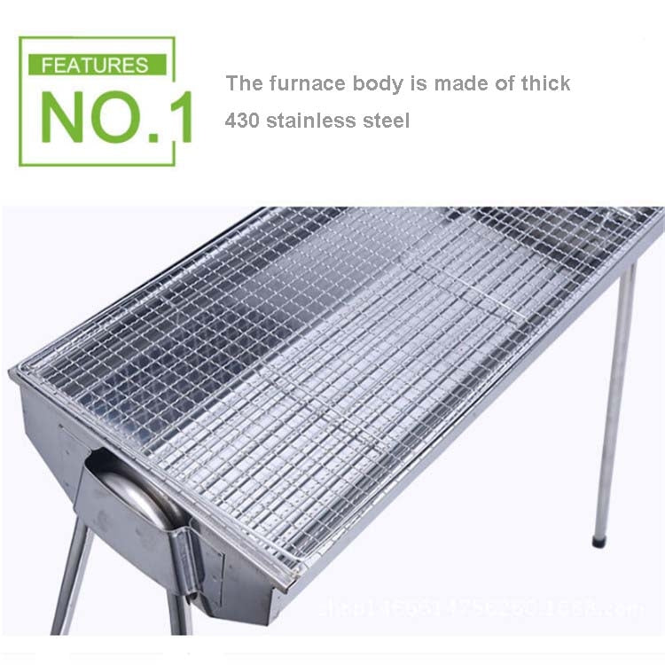 Skorter | HZ-003 BBQ Grill Outdoor Portable Stainless Steel Stove Household Charcoal Barbecue Rack, Grill/pan specifications: L