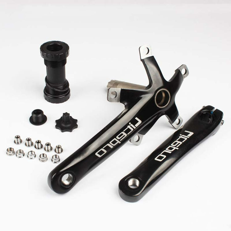 Skorter | Litepro Folding Bicycle LP Hollow One-piece Crank Tooth Disc Bottom Axle Modified SP8, Style:Left and Right Crank+Bottom Bracket(Black)