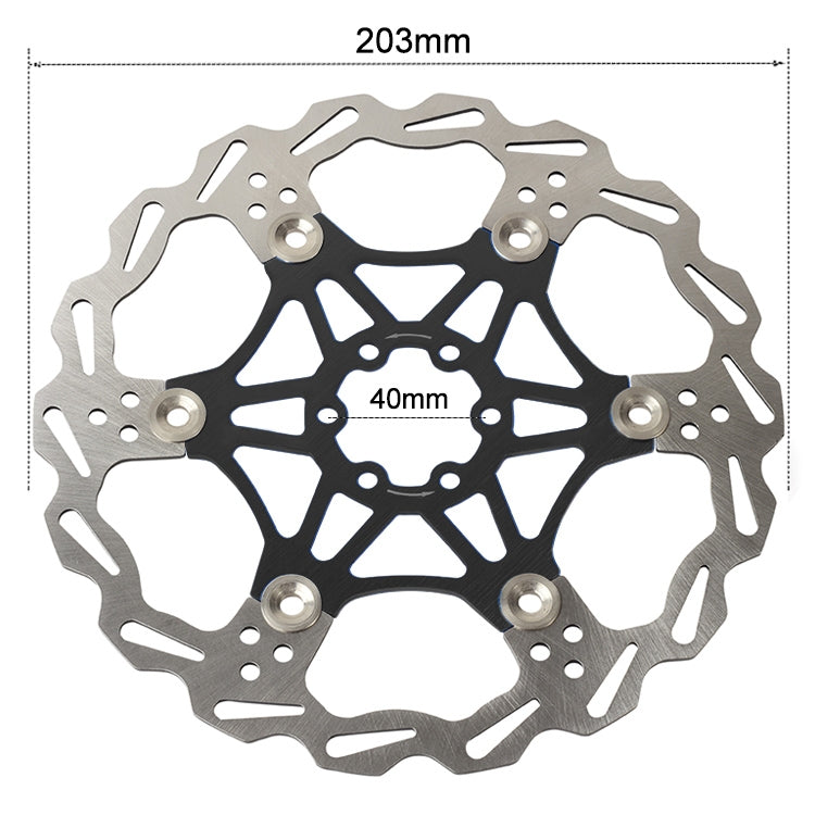 Skorter | SNAIL FD-01 Mountain Bike Floating Disc Bicycle Brake Pad Six Nail Brake Disc, Size:203mm, Color:Black
