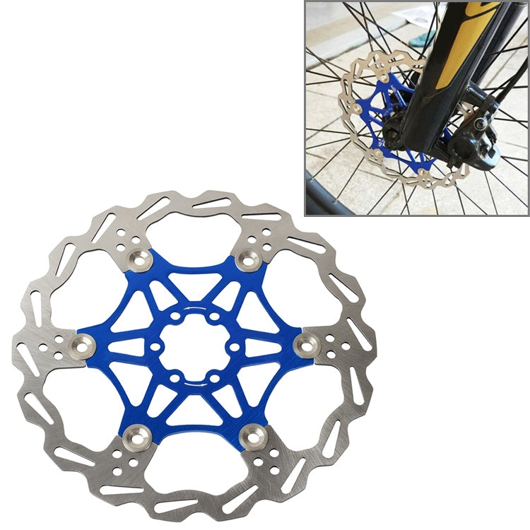 Skorter | SNAIL FD-01 Mountain Bike Floating Disc Bicycle Brake Pad Six Nail Brake Disc, Size:203mm, Color:Blue