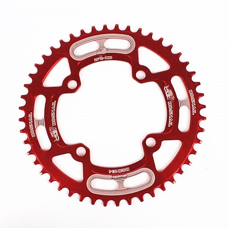 Skorter | Snail Positive And Negative Tooth Discs Mountain Bike Single Disc Large Tooth Disc 104mm Bcd, Specification:46T(Red)
