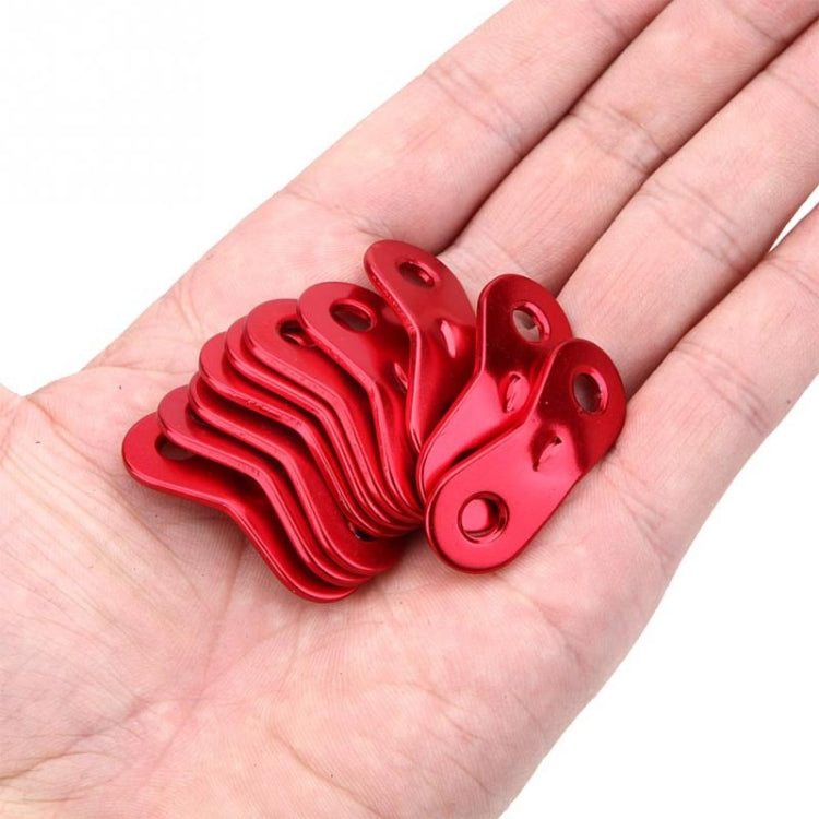 Skorter | 10 PCS Outdoor Camping Aluminum Alloy Cord Runners Rope Tensioners Tent Guy Line Rope Tensioners(Red)