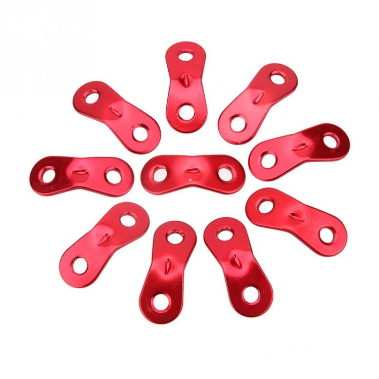Skorter | 10 PCS Outdoor Camping Aluminum Alloy Cord Runners Rope Tensioners Tent Guy Line Rope Tensioners(Red)