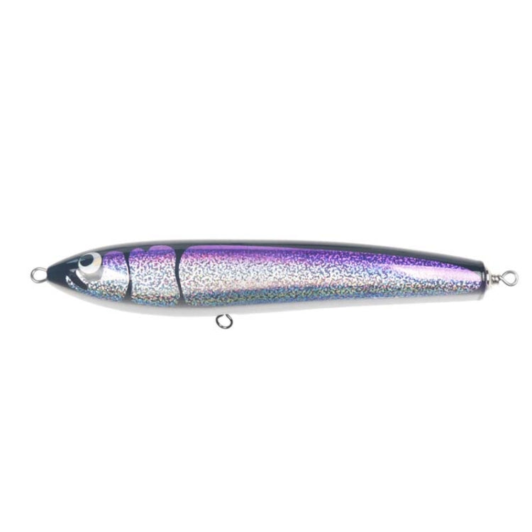 Skorter | 120g 22cm Floating Water Wooden Handmade Big Pencil Deep Sea Boat Fishing Wave Lying Tuna Bait(Purple Laser)