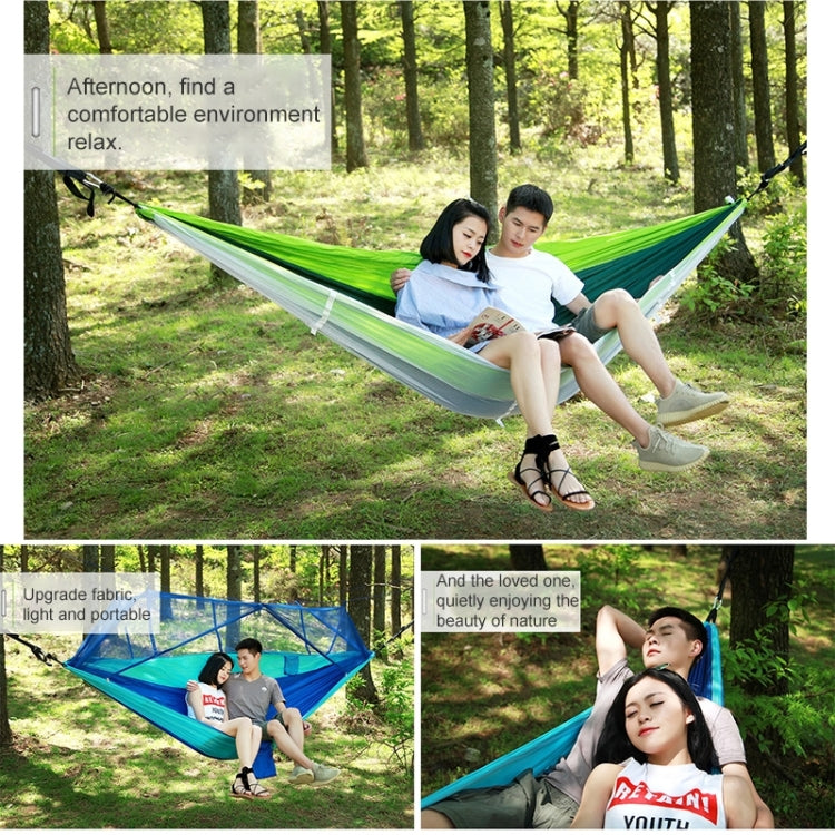 Skorter | 1-2 Person Outdoor Mosquito Net Parachute Hammock Camping Hanging Sleeping Bed Swing Portable Double Chair, 260 x 140cm
