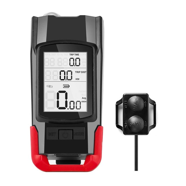 Skorter | 3 In 1 Wireless Bicycle Code Meter Lamp Strong Light Front Light, Colour: Red