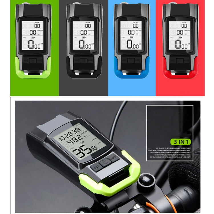 Skorter | 3 In 1 Wireless Bicycle Code Meter Lamp Strong Light Front Light, Colour: Red