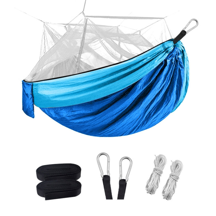Skorter | Encryption Mosquito Net Hammock Outdoor Camping Anti-Mosquito Net Gauze Hammock, Size: 260x140cm(Dark Blue Light Blue)