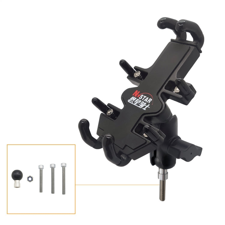 Skorter | N-STAR NJN001 Motorcycle Bicycle Compatible Mobile Phone Bracket Aluminum Accessories Riding Equipment(With Hollow M8 Ball)