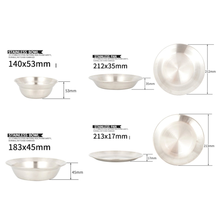 Skorter | 16 PCS / Set CLS Outdoor Stainless Steel Tableware Portable Camping Dinner Bowl Plate Kit