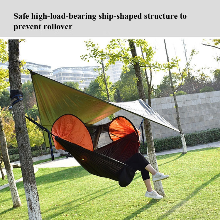 Skorter | Strut Mosquito Net Hammock Diamond Sunshade Set Outdoor Camping Automatic Quick-Open Anti-Mosquito Hammock Canopy Set(Black)
