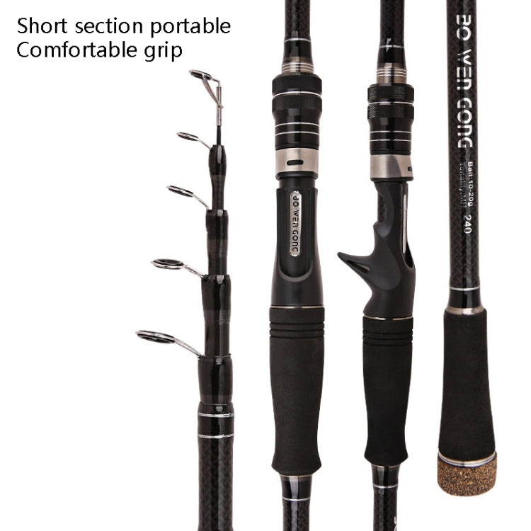 Skorter | Carbon Telescopic Luya Rod Short Section Fishing Throwing Rod, Length: 2.1m(Curved Handle)