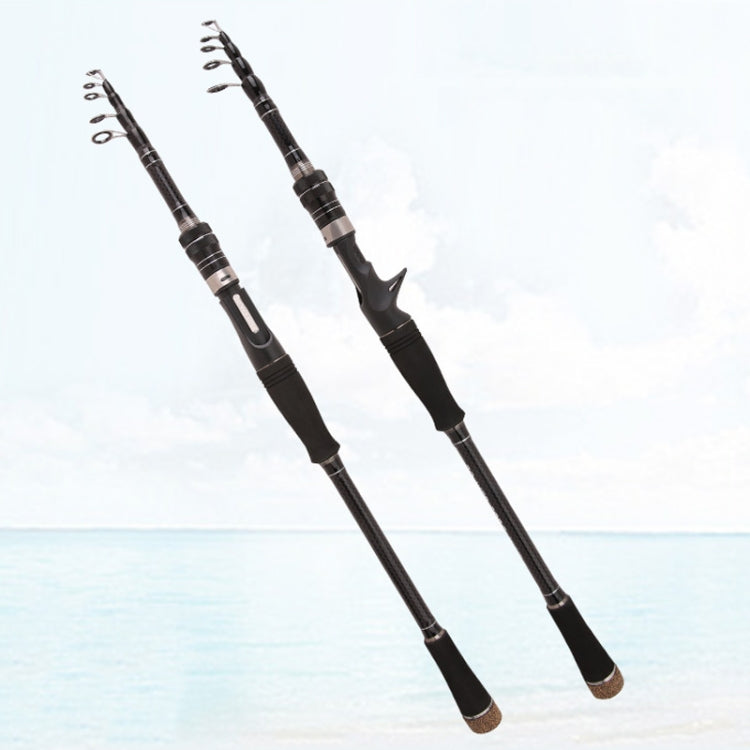 Skorter | Carbon Telescopic Luya Rod Short Section Fishing Throwing Rod, Length: 3.6m(Curved Handle)