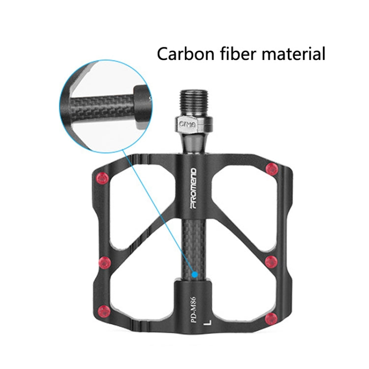 Skorter | PD-M86C 1 Pair PROMEND Bicycle Road Bike Mountain Bike 3 Palin Carbon Fiber Bearing Pedal(Black)