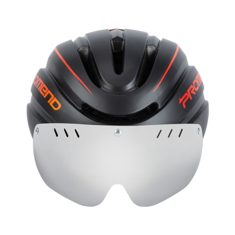 Skorter | PROMEND TK-12H15 Mountain Bike USB Magnetic Goggles Helmet With Warning Light, Size: L(Black Red)