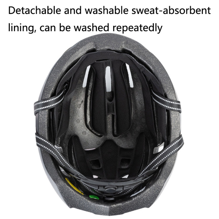 Skorter | PROMEND TK-12H15 Mountain Bike USB Magnetic Goggles Helmet With Warning Light, Size: L(Titanium Gray)