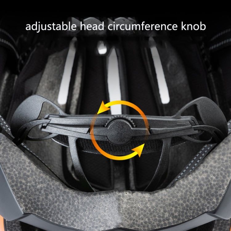 Skorter | PROMEND TK-12H15 Mountain Bike USB Magnetic Goggles Helmet With Warning Light, Size: L(Titanium Gray)